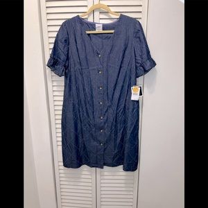 Blue  soft jean dress  button down Mimi